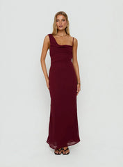 Laurisa Draped Maxi Dress Wine