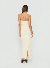 Signature Move Strapless Maxi Dress Butter Yellow