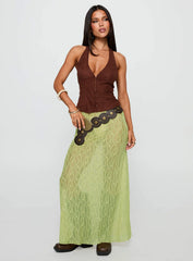 Movie Stars Faux Suede Halter Top Brown