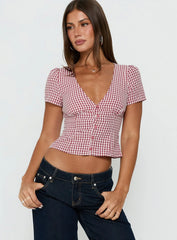 Isolda Top Red Gingham