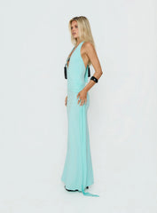 So Major Draped A-Line Maxi Dress Blue