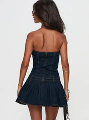 In Bloom Mini Dress Indigo