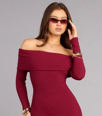 Soft Spoken Confidence Rib Knit Mini Dress
